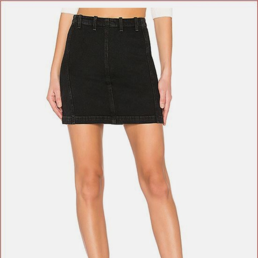 AGOLDE Black Washed Denim Skirt - Size 27